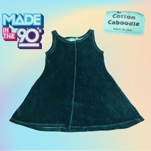 Vintage 90's Green Velour Cotton Caboodle Tank Dress Size 4